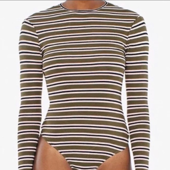 Same Day Shipping*American Apparel Stripe Bodysuit - Picture 1 of 5